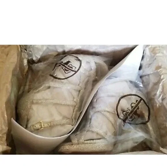 MICHAEL Michael Kors Glitter Champagne Heels Sz 7 - Picture 10 of 16